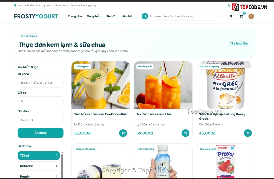 web bán sữa,bán web,web bán đồ lạnh
